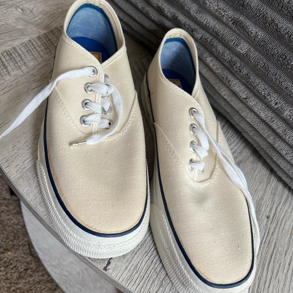Sears schooner vintage Classic Cream Canvas Men's Shoes